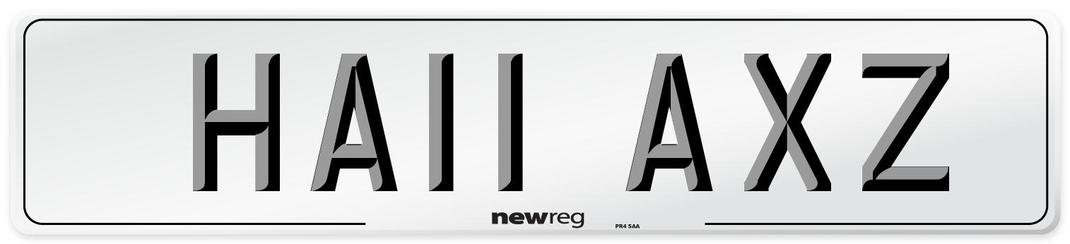 HA11 AXZ Number Plate from New Reg
